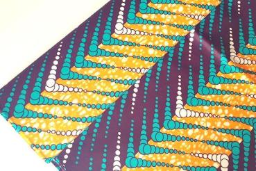 TURQUOISE STRIPES Waxprint Stoff